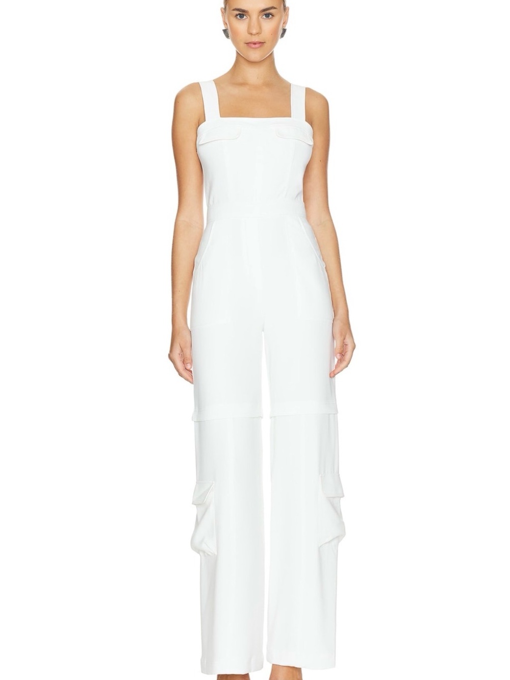 REVOLVE (Frida) White Square-Neck Wide-Leg Jumpsuit